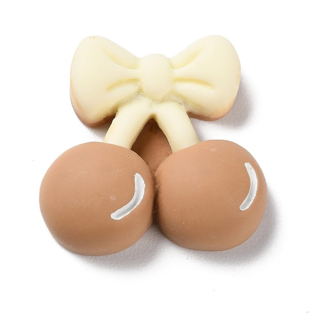 9689 100pcs Bow & Cherry Resin Cabochons Bowknot Fruit Embellishments Cute